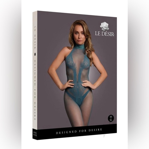 🦋B2G1🦋LE DÉSIR Long-Sleeved FishNet Lace Crotch Less Body Stocking | ONE SIZE | - Picture 4 of 6